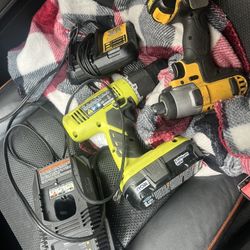 Dewalt + Ryobi Drills 
