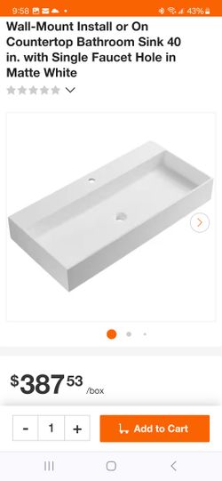 Wall- Mount Install Or On Countertop Bathroom Sink