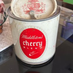 MIDDLETON’S CHERRY BLEND VINTAGE METAL smoking Canister Tobacciana  Collectible 