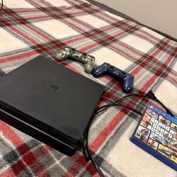 PS4 Slim with 3 Controllers