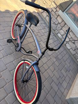 Cruiser Bike with Red Rims and White Walls