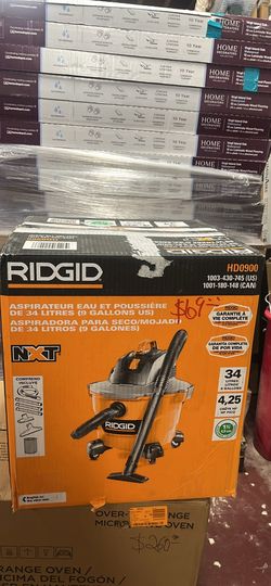 RIDGID 9 Gal. 4.25 Peak HP NXT Shop Vacuum Wet Dry Vac with General Debris Filter, Locking Hose and Attachments HD09001