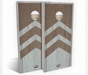 New In Box Trex® Cornhole Foggy Wharf/ Coastal Bluff Arrows All-Weather Cornhole Board Set