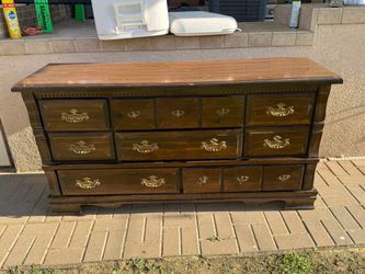 Wood Dresser with Brass Hardware