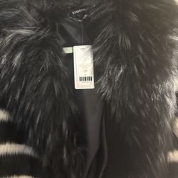 Two Tone Faux Fur Coat- NWT 