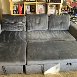 Wayfair Velvet Grey 91” Sofabed 