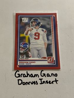 Graham Gano New York Giants Kicker Donruss Short Print Insert Card.