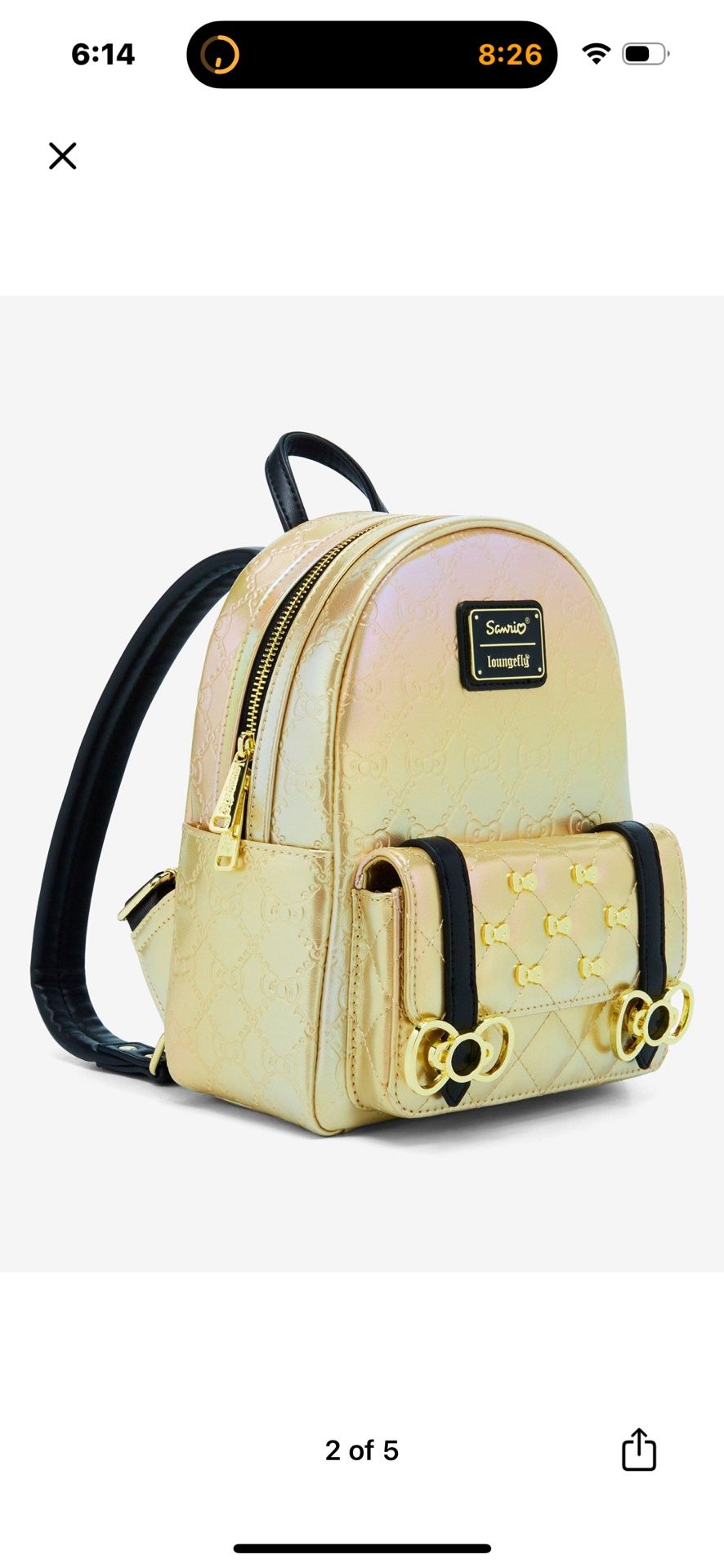 Loungefly Hello Kitty Metallic Bow NWT ( Price Is Firm)