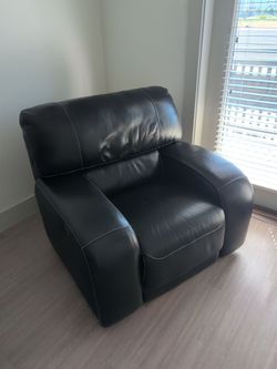 Black Faux Leather Reclining Armchair