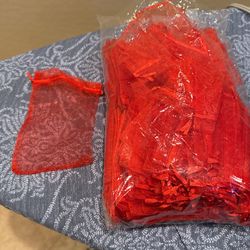 90 Red Organza Bags 