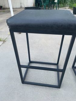 Two Black Barstools for Sale