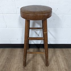 Leather Wooden Stool 