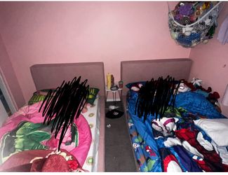 2 twin bed frames, 1 mattress.