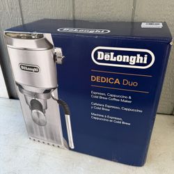 DeLonghi Dedica Duo Espresso and Cold Brew Machine with Milk Frother for Hot & Iced Coffee, Cappucci