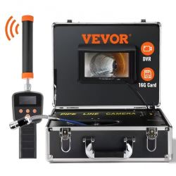  575*Sewer Camera with 512Hz Locator, 131 ft/40 m, 7" Pipeline Inspection Camera with DVR Function, IP68 Camera with 12 Adjustable LEDs, A 16 GB SD Ca