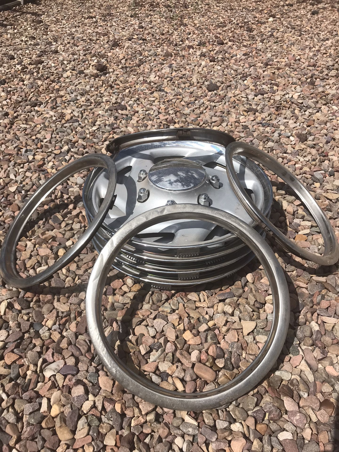 Ford F250 chrome hubcaps