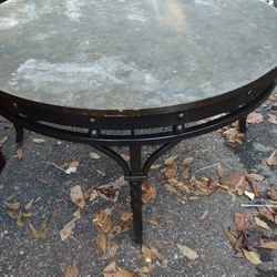 Wrought Iron Base Coffee Table. 19" high by 36" diameter