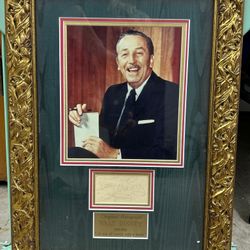 Original Walt Disney Autograph “…It all started with a mouse.” & Photo 