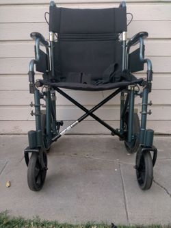 Nova Medical Lightweight Transport Chair - With Seatbelt And 12 inch Rear Wheels. Supports Up To 400 lbs.
