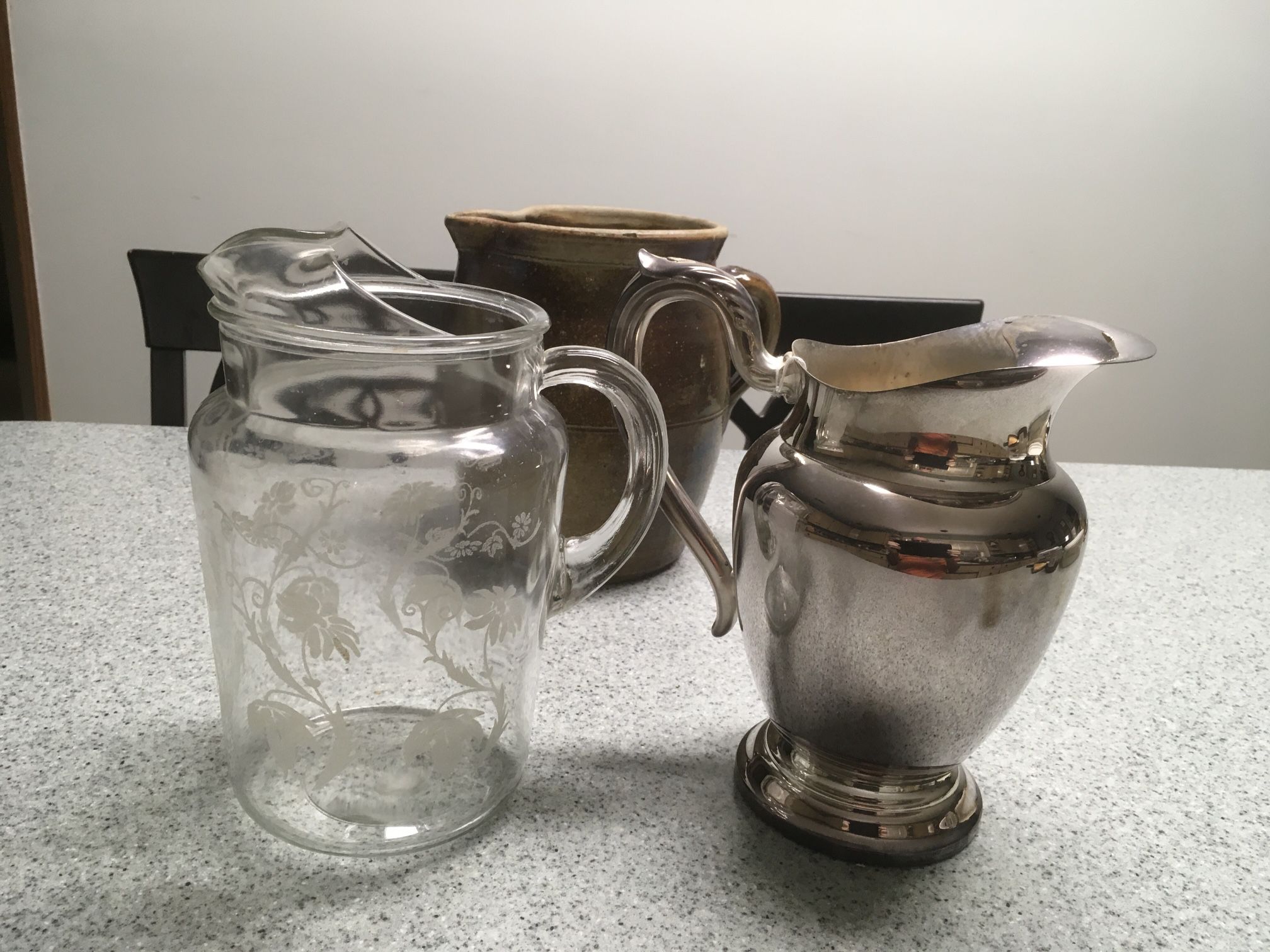 Vintage  Pitcher $25 Each Your Choice Glass , Pottery , Silver Plated 