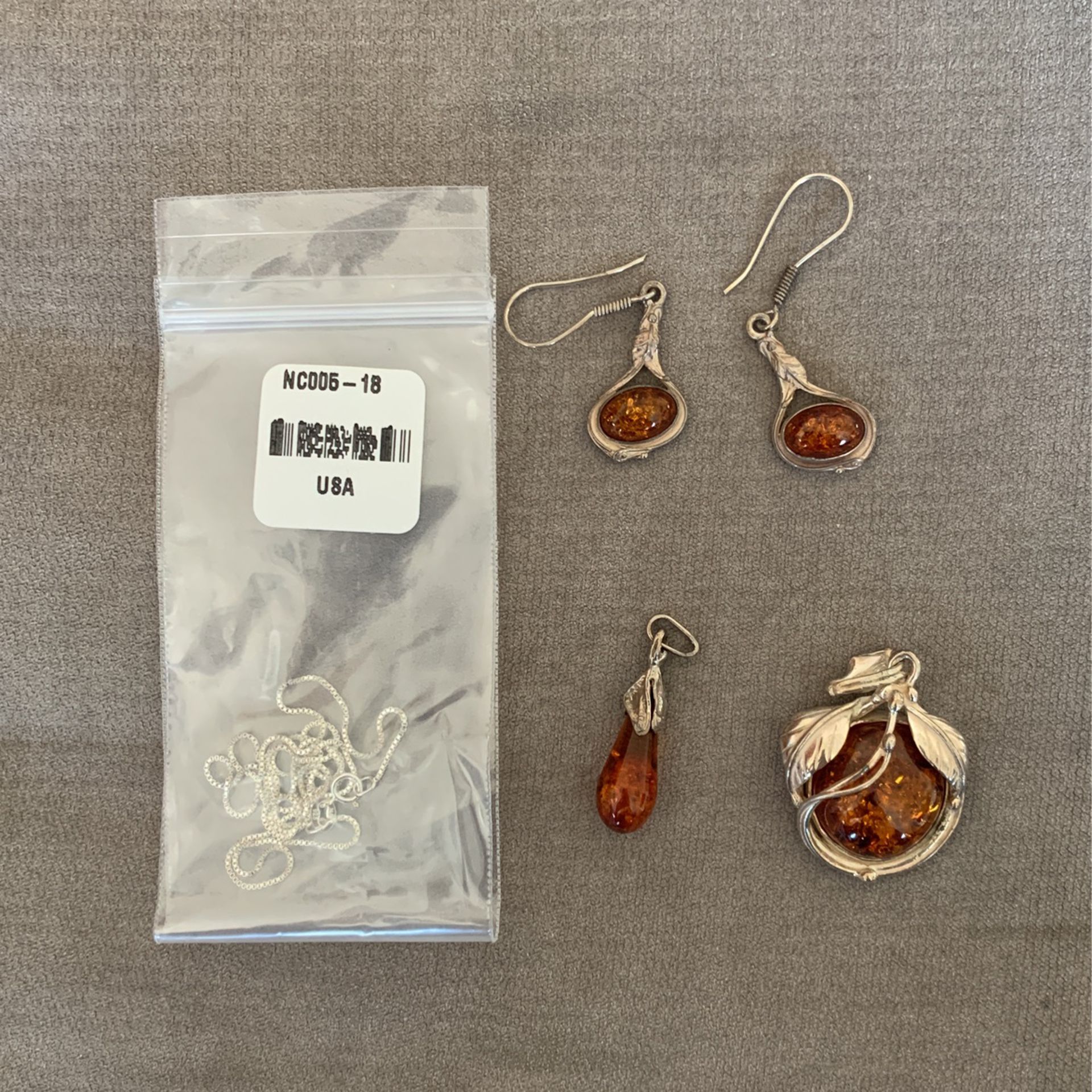 Baltic Amber Earrings And Necklace 