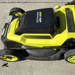 Ryobi 40 V Mower Self Propel New And Ryobi 18 V Blower And Weedeater