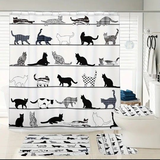 4-pc. Black & White Bathroom Set