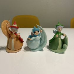 Disney Three Fairy Godmothers Flora Fauna Merryweather Porcelain Sleeping Beauty