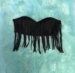 Size large fringe bathing suit top