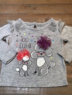12m Wonderkids L/S gray too cute shirt - $3!!