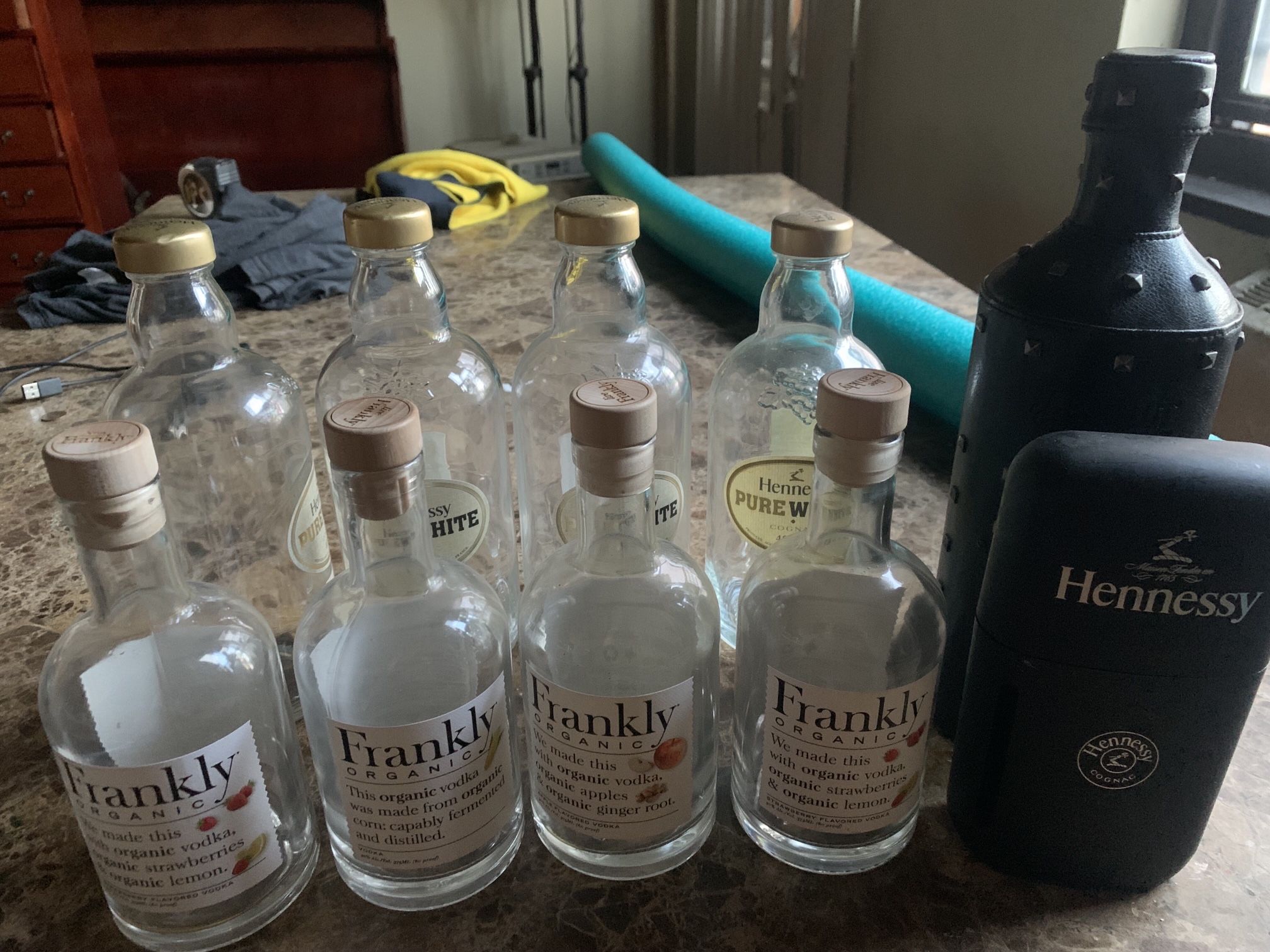 Hennessy Whit Empty Bottles Absolute Empty Bottle With Fo Leather Cover