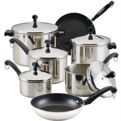 New Open Box Farberware 15 Piece Everlasting Stainless Steel Set