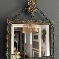 Antique Turkish Patinated Double Sided Heavy Metal Wall Hanging / Mirror. 