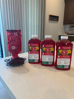 Glass Hummingbird Feeder with Perky-Pet Nectar Concentrate Bundle