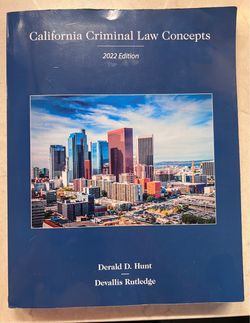 California Criminal Law Concepts 2022 Edition