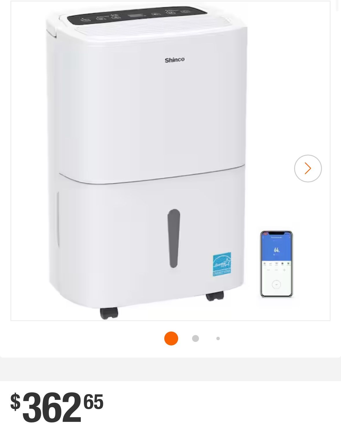 Shinco 150 Pints White Dehumidifier with Pump and WiFi for Home, 7000 sq.ft., Drain Hose, Auto Defrost, Continuous Drain