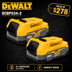 DeWalt DCBP034-2 20V MAX XR POWERSTACK 1.7Ah Compact Battery 2-Pack New