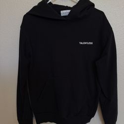 NWOT Talentless Hoodie Black Pullover Sweatshirt Kangaroo Pocket Men’s Small Logo