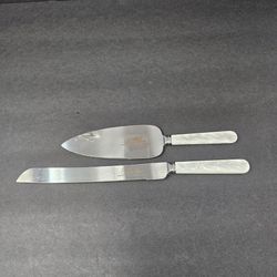 Vintage Treasure Masters Sheffield England Cake Server Set Mother Of Pearl