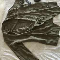 Olive Lightweight Open Jacket