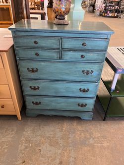 (In store) Teal blue dresser