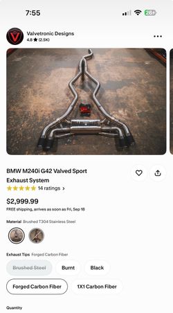 BMW M240i G42 Valved Sport Exhaust System