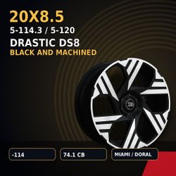 🔥 20X8.5 DRASTIC DS8 BLACK AND MACHINED Wheels 🔥
