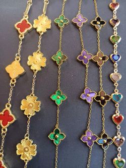 Pulceras de trevol oro laminado