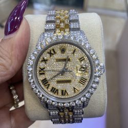 36mm Iced Out Datejust Rolex