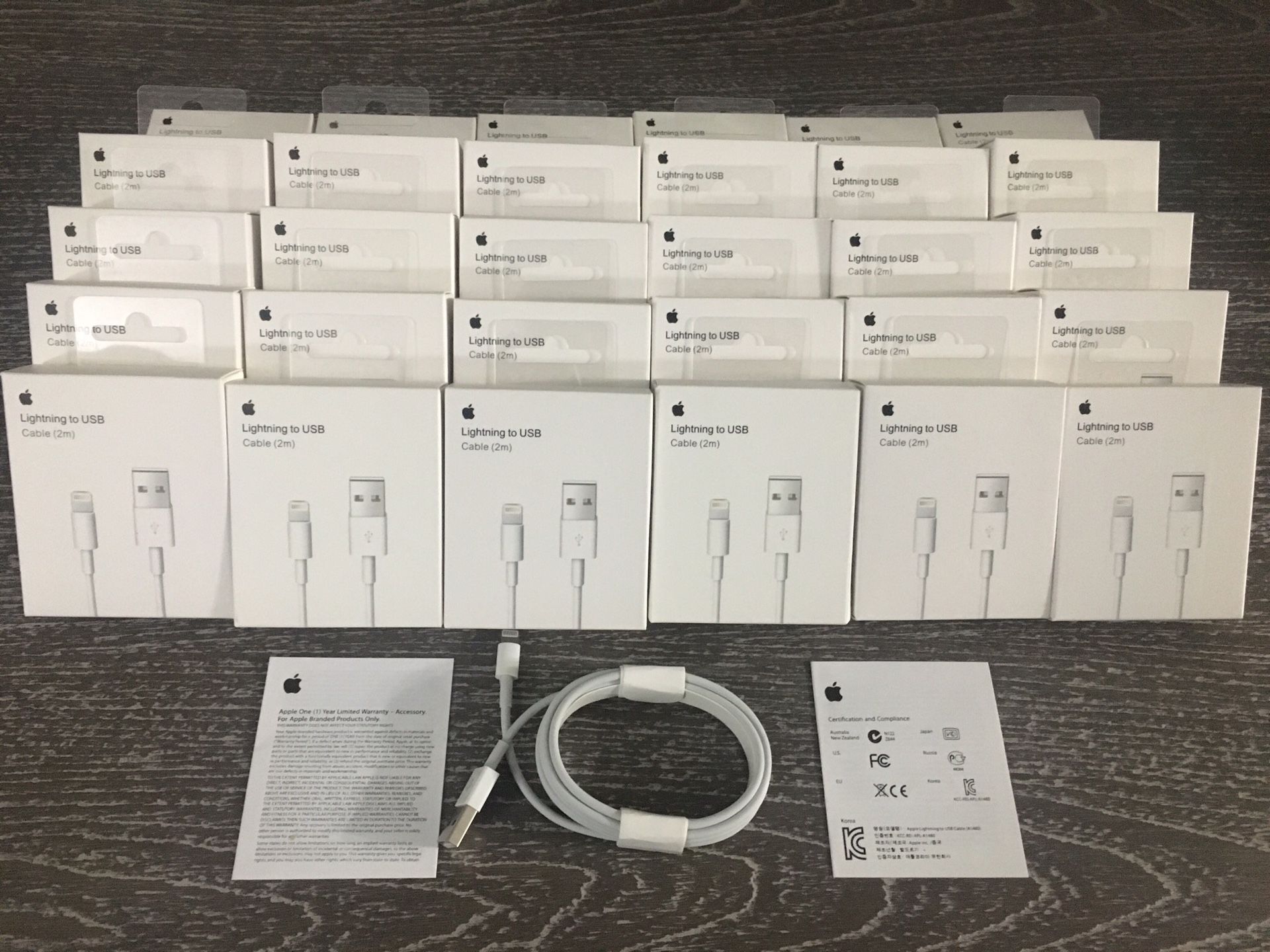 5 Apple Lightening Cables (6ft long)