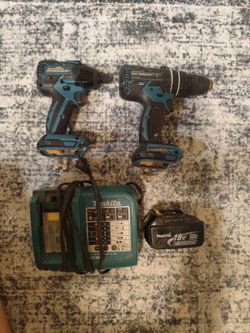 Makita impact driver + hammer drill + battery + charger