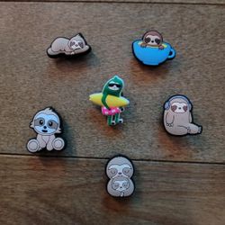 Lot Of 6 Croc Charms Sloths