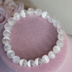 8.5mm Selenite Bracelet 