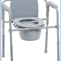 Folding Steel Bedside Commode Chair